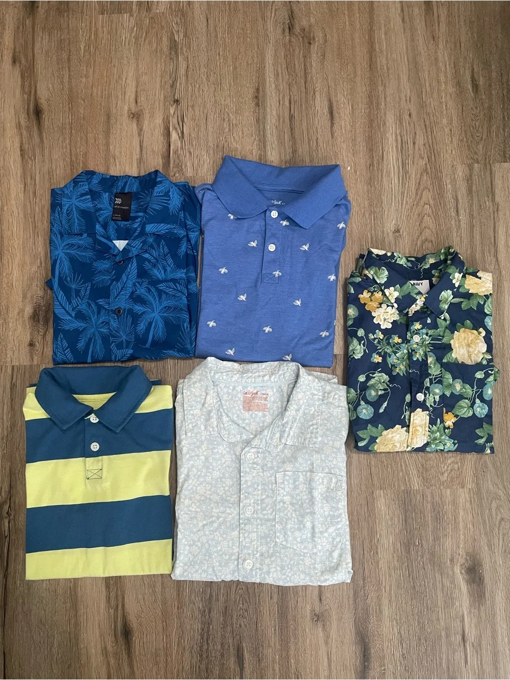 Old Navy Boys Mixed Blue & Green Polo and Button Down Shirts Bundle